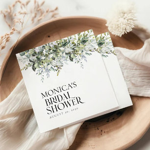 Greenery Herbal Bridal Shower Square Paper Coaster