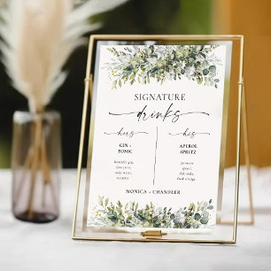 Greenery Herbal Signature Drink Sign