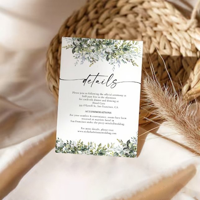 Greenery Herbal Wedding Enclosure Card (Creator Uploaded)