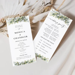 Greenery Herbal Wedding Program Programme