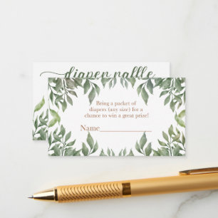 Greenery Highland Cow diaper raffle Enclosure Card