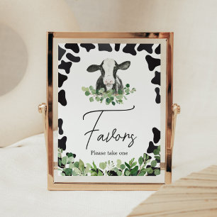 Greenery Holy Cow Baby Shower Favours Poster