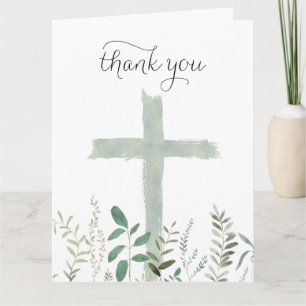 greenery  Holy Cross Thank You Card