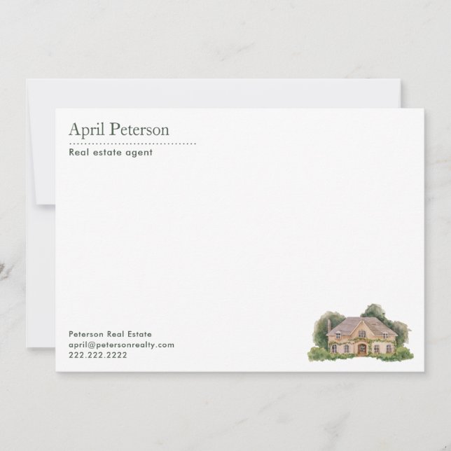 Greenery Home Personalised Realtor Stationery Card (Front)