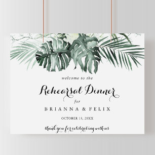 Greenery Horizontal Rehearsal Dinner Welcome  Poster