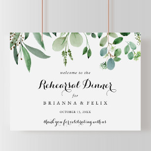 Greenery Horizontal Rehearsal Dinner Welcome Sign
