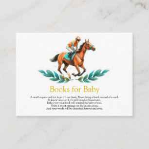 Greenery Horse Race Shower Book for Baby Card