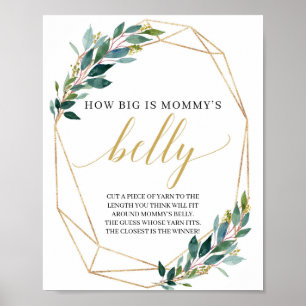 Greenery how big is mommy's belly sign game