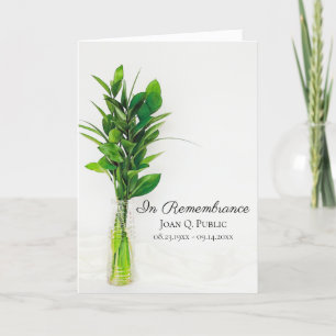 Greenery in Vase Funeral Service Memorial Folded Programme