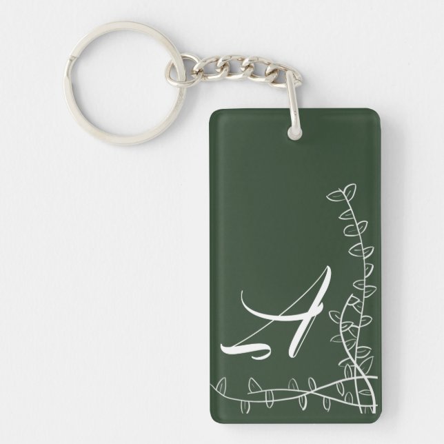 Greenery initial Keychain (Front)