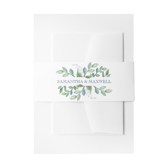 Greenery Invitation Belly Band (Front Example)