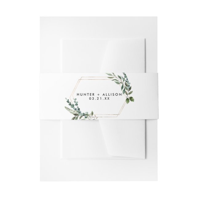 Greenery Invitation Belly Band (Front Example)