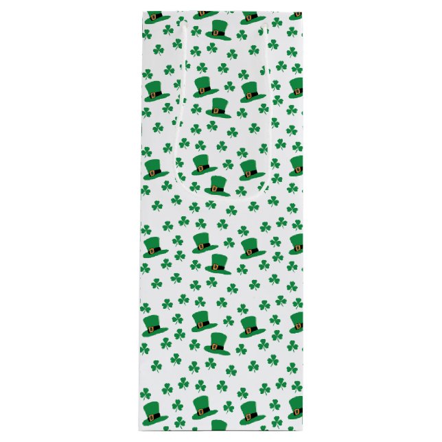 Greenery Irish Clovers and Hats Gift Bag (Front)