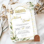 Greenery Islamic Waleema Wedding Invitation<br><div class="desc">Greenery Islamic Waleema Wedding Invitation,  Pakistan Nikkah Wedding Invite,  Shaadi Baraat Wedding,  Arabic Wedding Night,  Mughal Wedding</div>