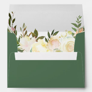 Greenery Ivory Floral Wedding Envelope