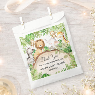 Greenery Jungle Animals Baby Shower 1st Birthday Favour Bags