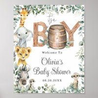 Greenery Jungle Animals Baby Shower Welcome