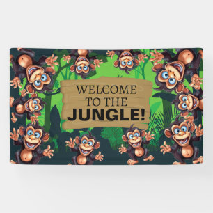 Greenery Jungle Animals Safari Banner