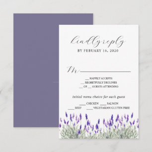Greenery Lavender Lilac Purple Lila Wedding RSVP E Enclosure Card