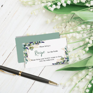 Greenery lavender recipe Bridal Shower Enclosure Card