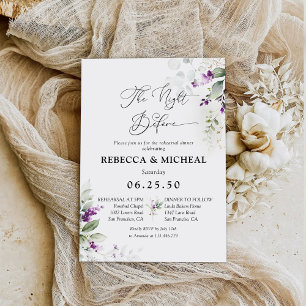 Greenery Lavender Rehearsal Dinner Invitation