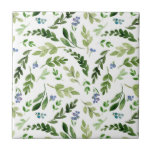 Greenery Leaf Pattern Modern Simple Cute Tile<br><div class="desc">Greenery Leaf Pattern Modern Simple Cute</div>