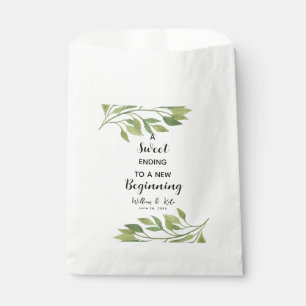 greenery leaf Wedding Favour Bag Sweet Ending