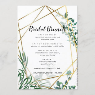 Greenery Leaves Bridal Brunch Menu