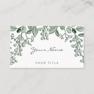 Greenery Leaves Floral Business Card