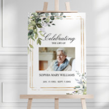 Greenery Leaves  & Photo Memorial Funeral 