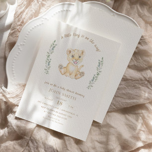 Greenery Lion Safari Animals Baby Shower Invitation