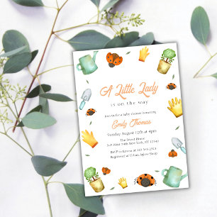 Greenery Little Ladybug Garden Baby Shower Invitation