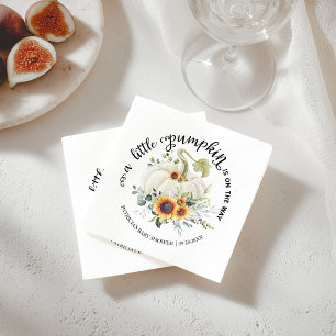 Greenery Little Pumpkin Fall Baby Shower Napkins