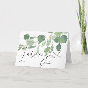 Greenery Love Card for Him, Anniversary Card