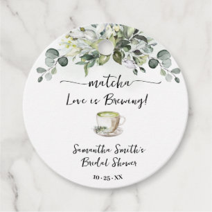 Greenery Matcha Love is Brewing Tea Bridal Shower Favour Tags