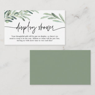 Greenery Mediterranean Olive Branch Display Shower Enclosure Card