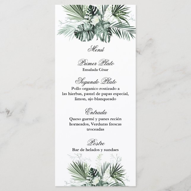Greenery menu template for any occasion  (Front)