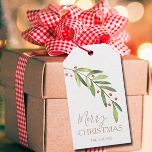 Greenery Merry Christmas Gift Tags