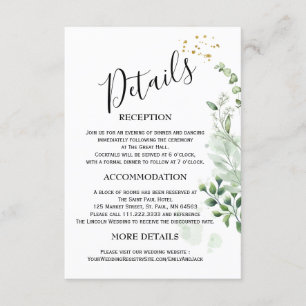 Greenery Minimalist Wedding Enclosure Cards