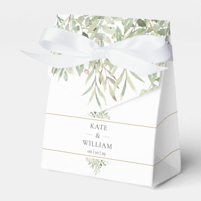 Greenery Modern Elegant Thank You Wedding Favour Box (Front Side)
