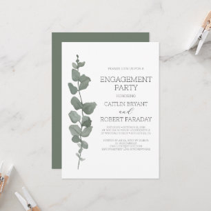  Greenery Modern Engagement Party Invitation