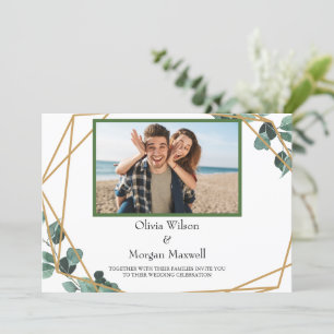 Greenery Modern Photo Save The Date Invitation