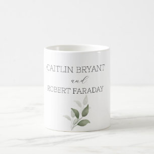 Greenery Modern Wedding Coffee Mug