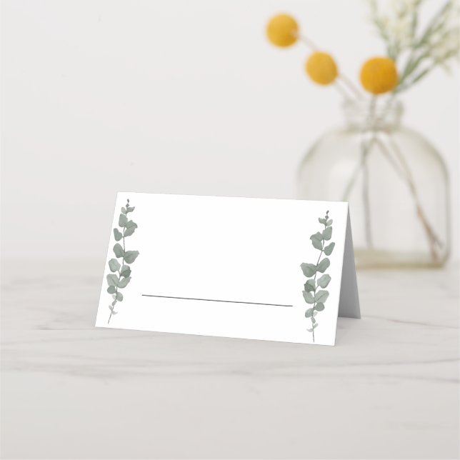  Greenery Modern Wedding  Place Card (Front)