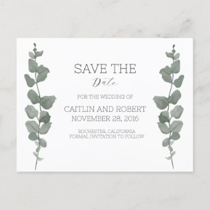 Greenery Modern Wedding Postcard