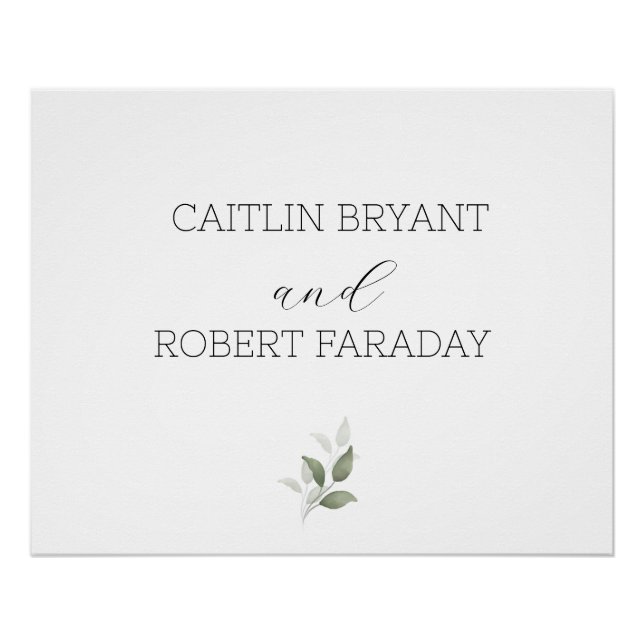  Greenery Modern Wedding  Poster (Front)