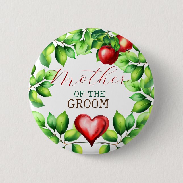Greenery Mother of the Groom Bridal Shower 6 Cm Round Badge (Front)