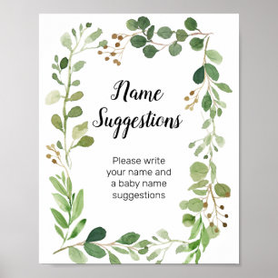 Greenery Name Suggestions Poster