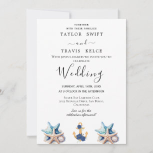 Greenery Nautical Wedding Invitation