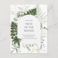 Greenery Neck of the Woods Moving Announcement